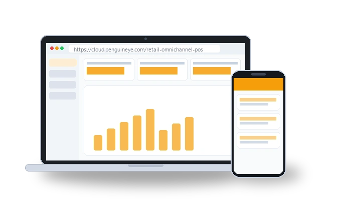 Retail POS Cloud Dashboard on Laptop and Phone