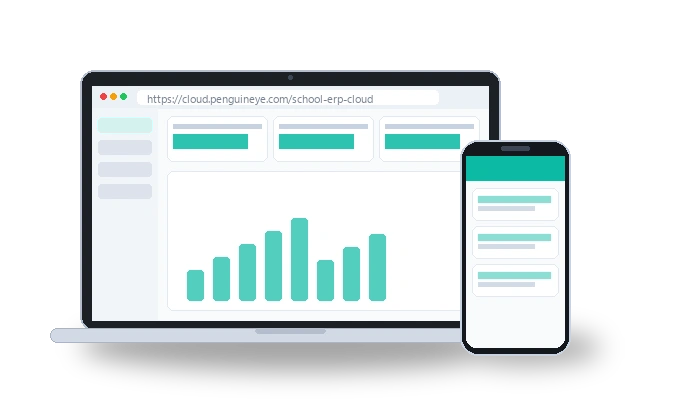 School ERP Dashboard on Laptop and Phone